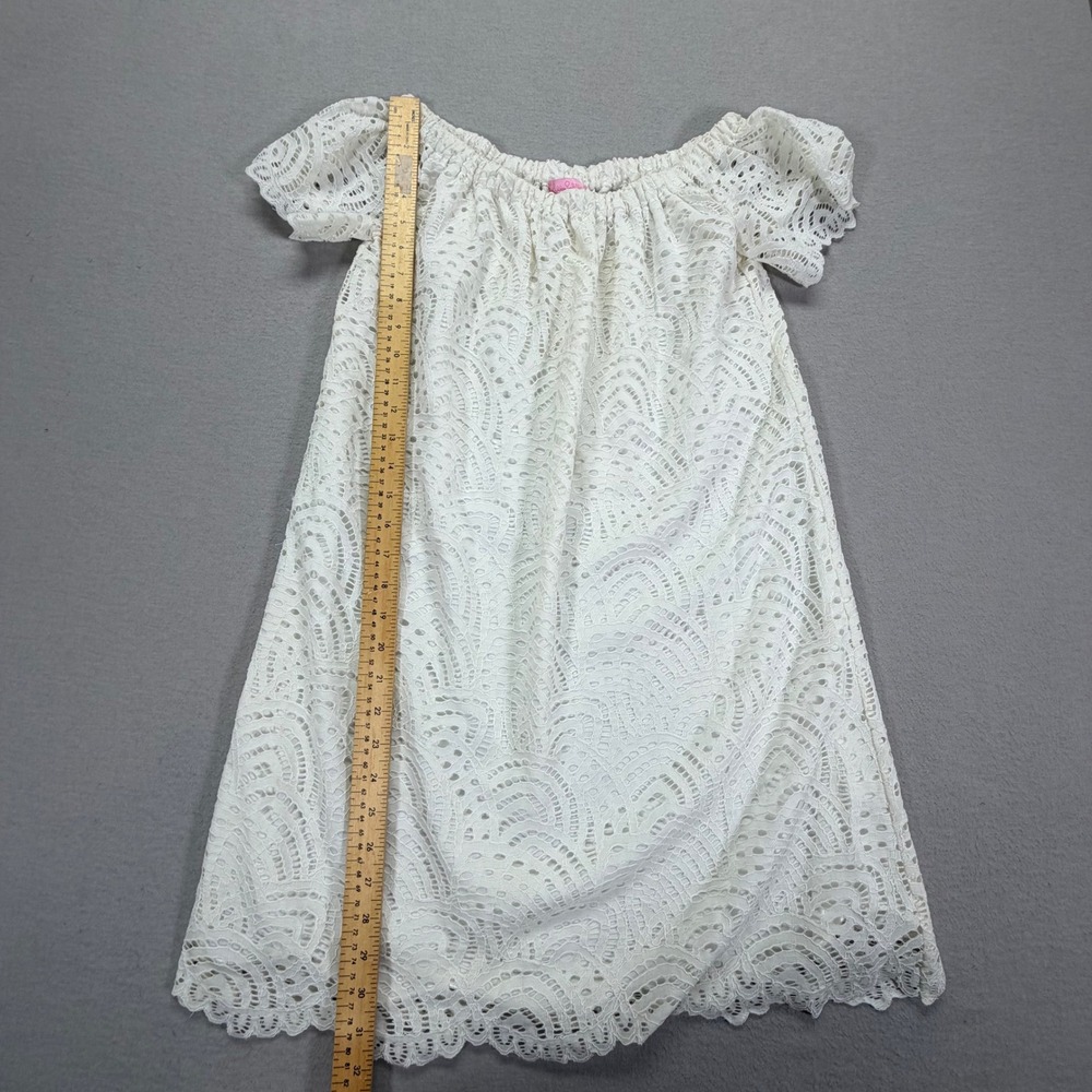 Lilly Pulitzer Lace Dress Womens S White Excellent Off The Shoulder Shift - Picture 3 of 9